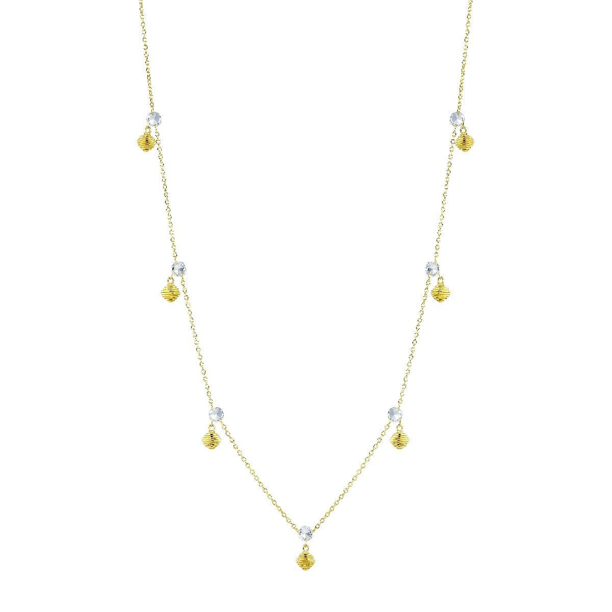 Rose Cut Diamond Necklace With Strie Drops