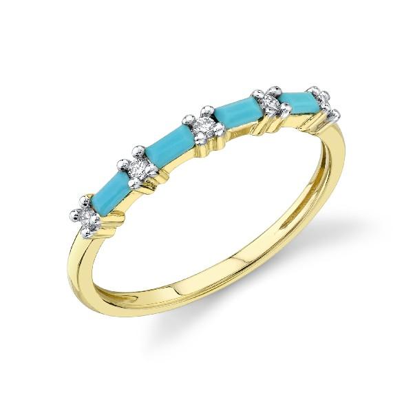 Turquoise Baguette Band With Diamonds