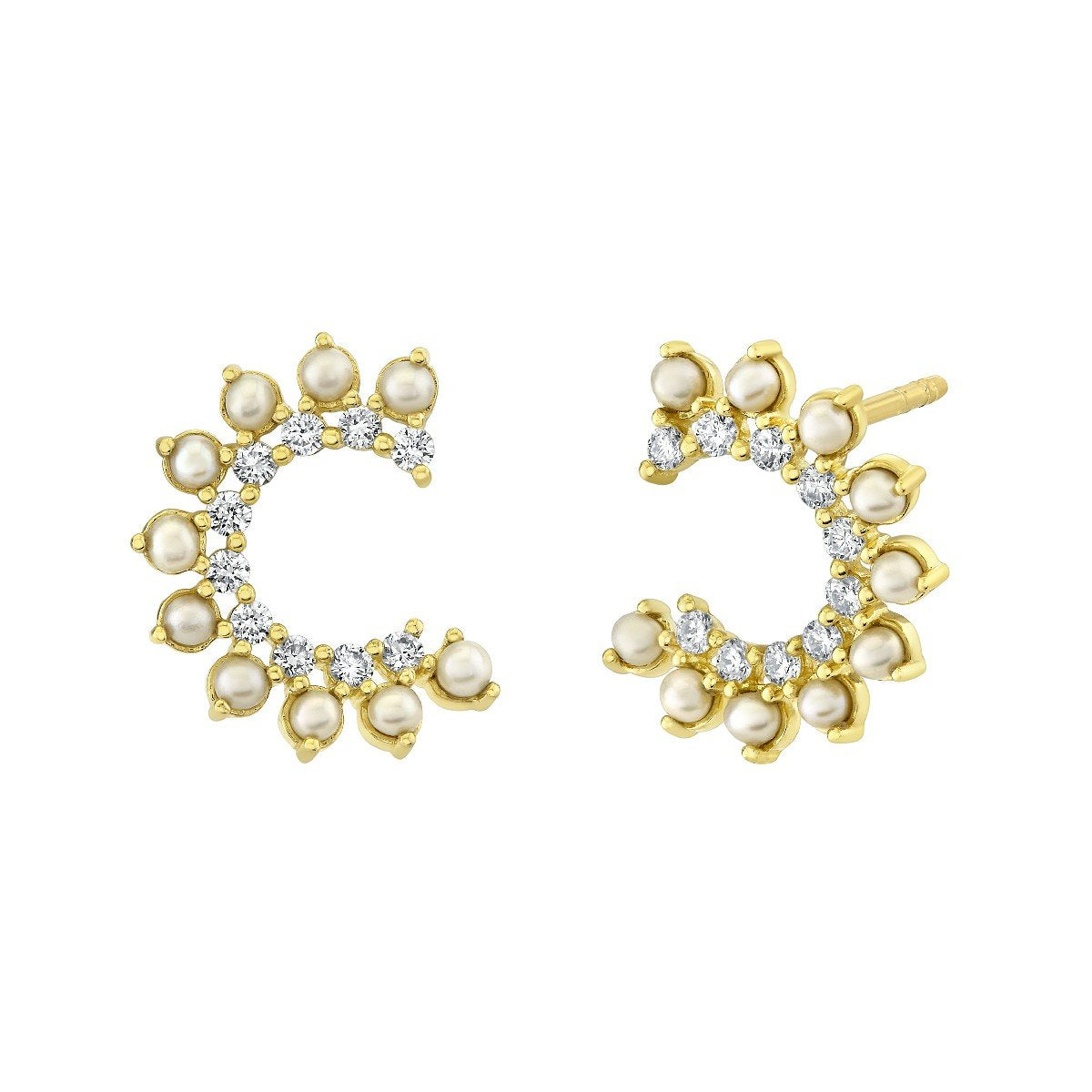 Pearl And Diamond Wrap Earrings