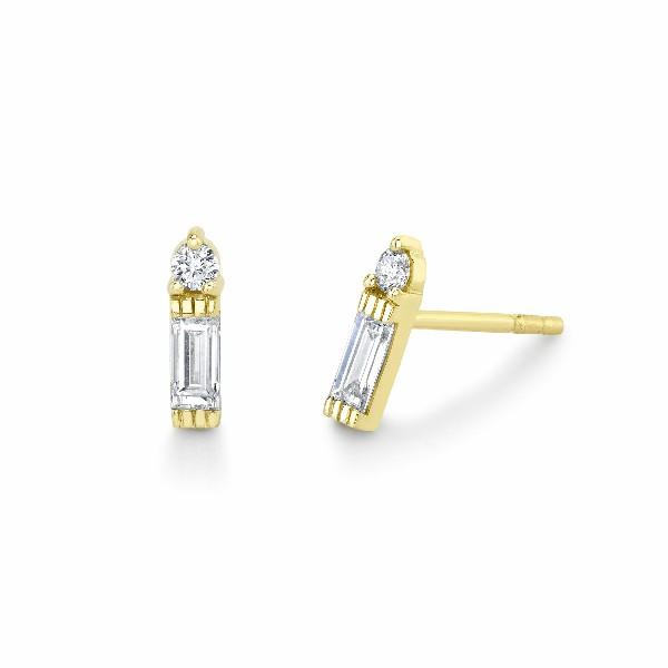 Diamond Baguette Studs