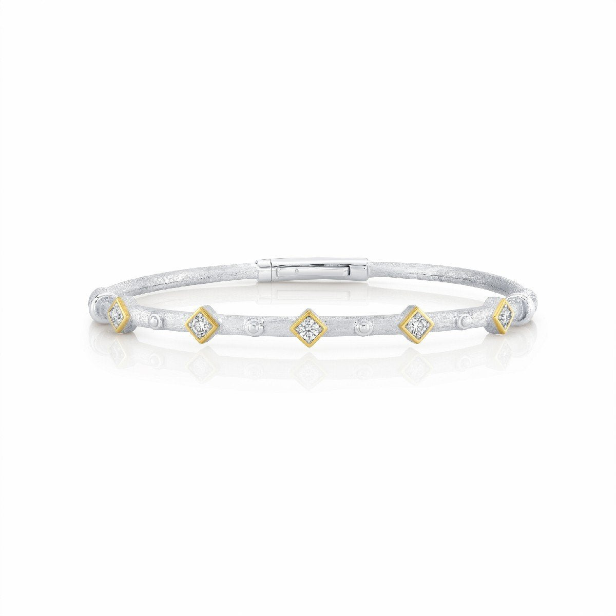 Diamond Station Sterling Silver Bracelet