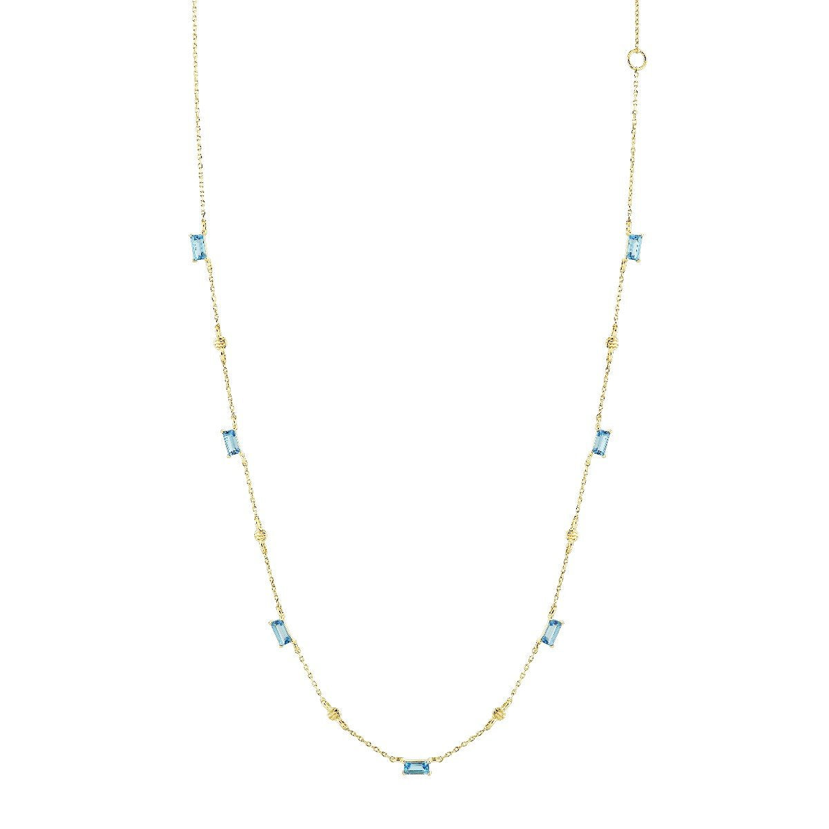 Swiss Blue Topaz Baguette Chain