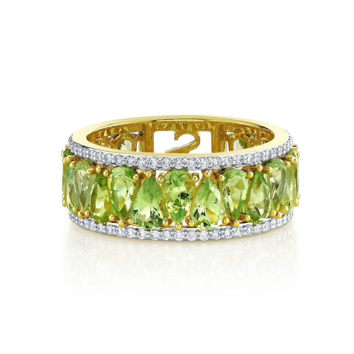 Merelani Mint Garnet Band With Diamond Edges