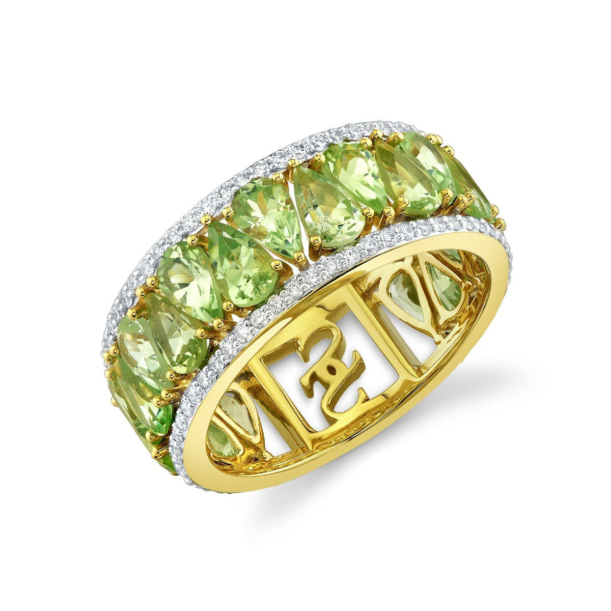 Merelani Mint Garnet Band With Diamond Edges