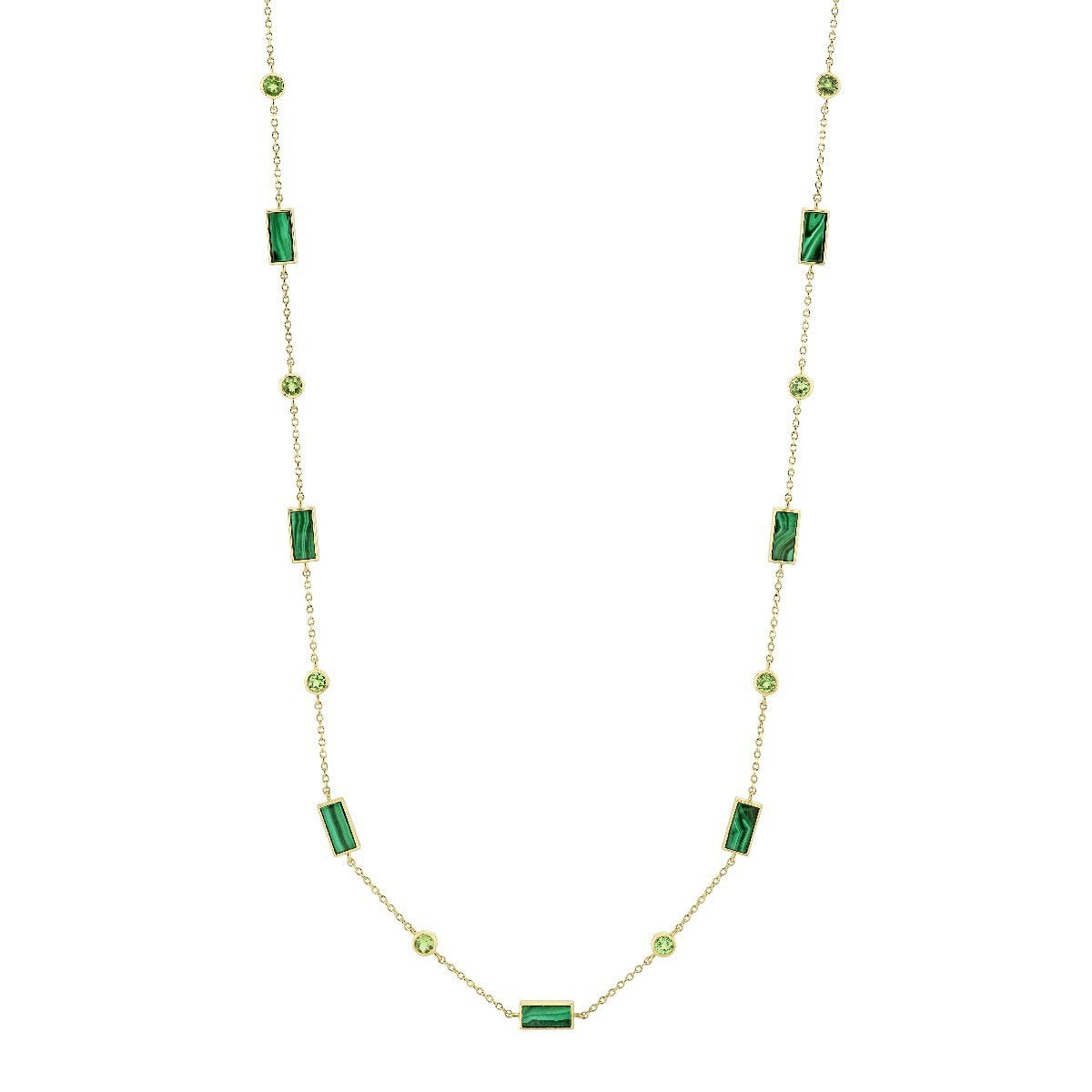 Malachite And Light Tsavorite Necklace
