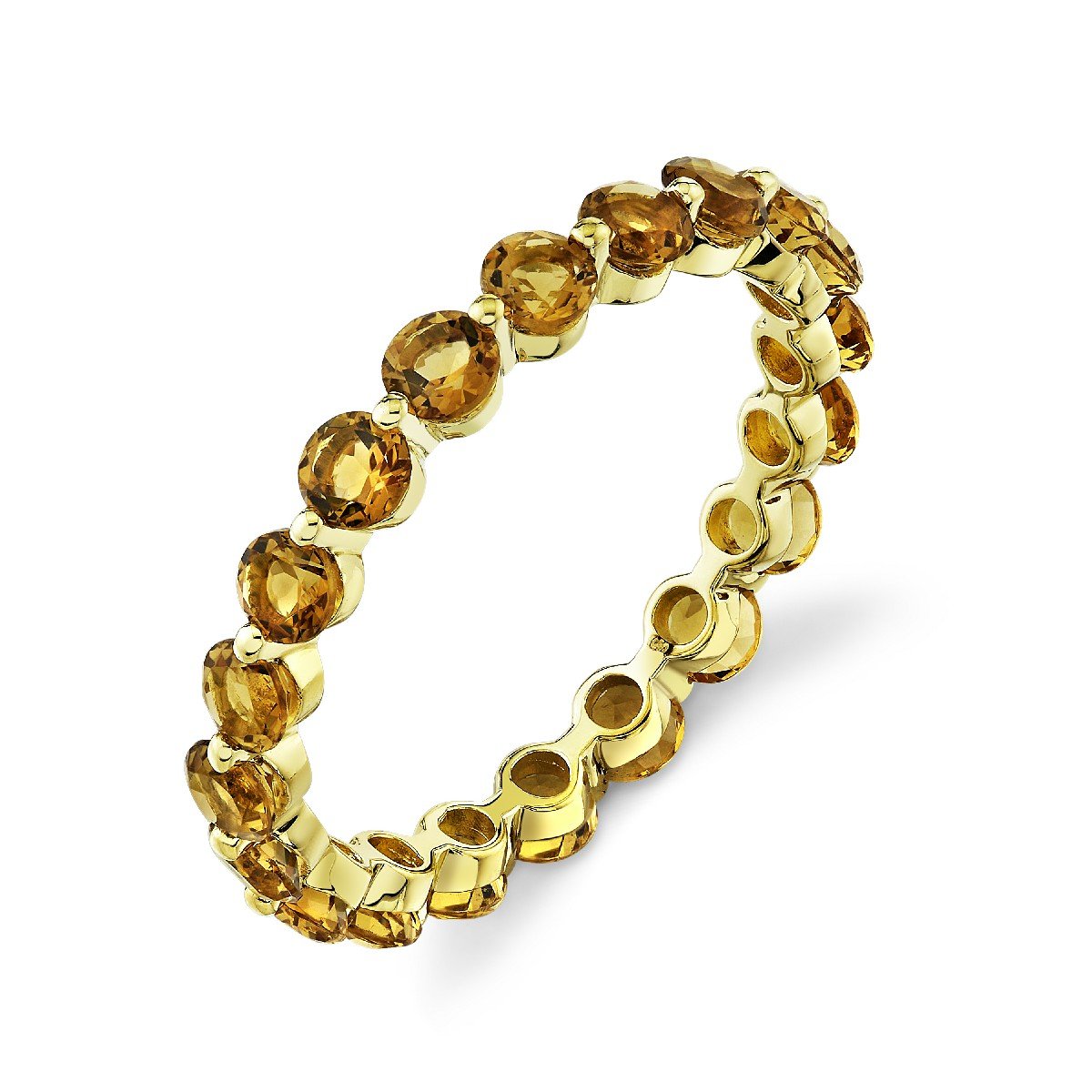 Cinnamon Quartz Eternity Band With Prong Spacers