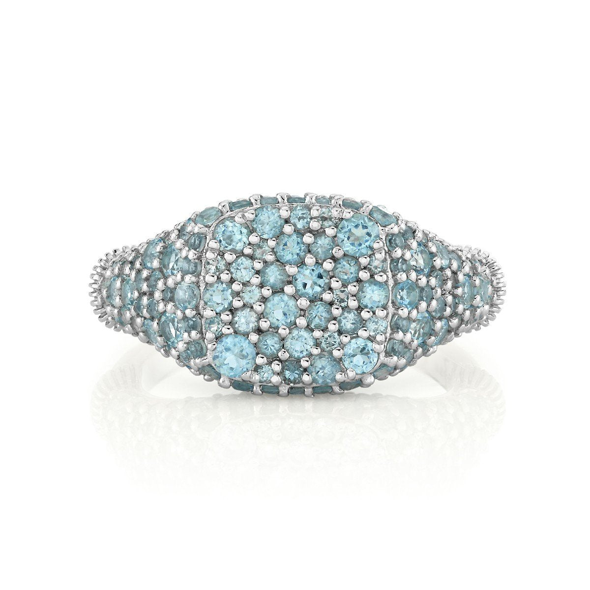 Sterling Silver Swiss Blue Topaz Signet Ring