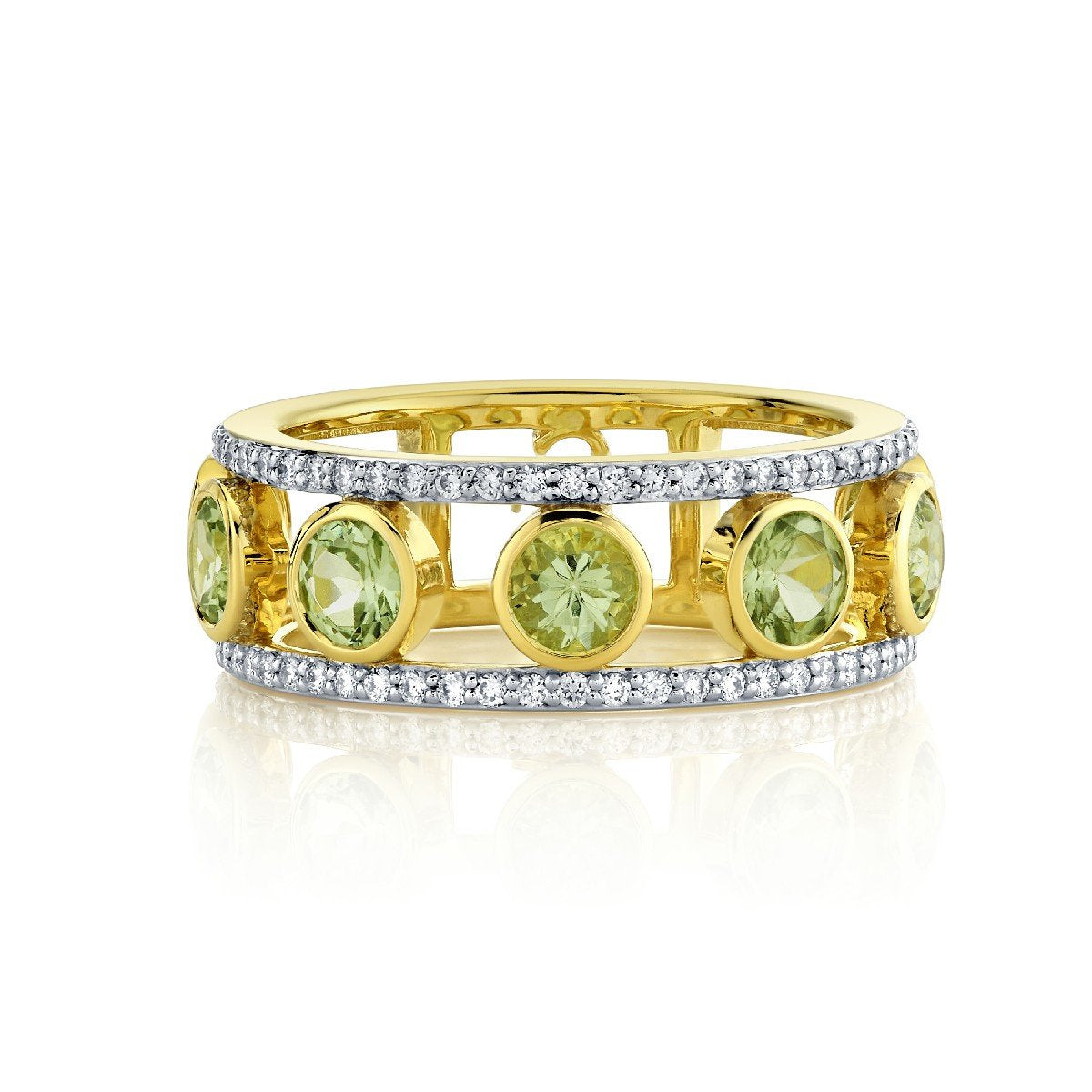 Merelani Mint Garnet Band With Diamond Edges