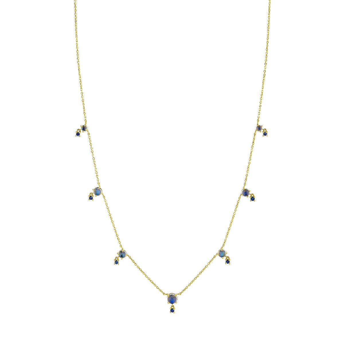 Blue Moonstone And Blue Sapphire Chain