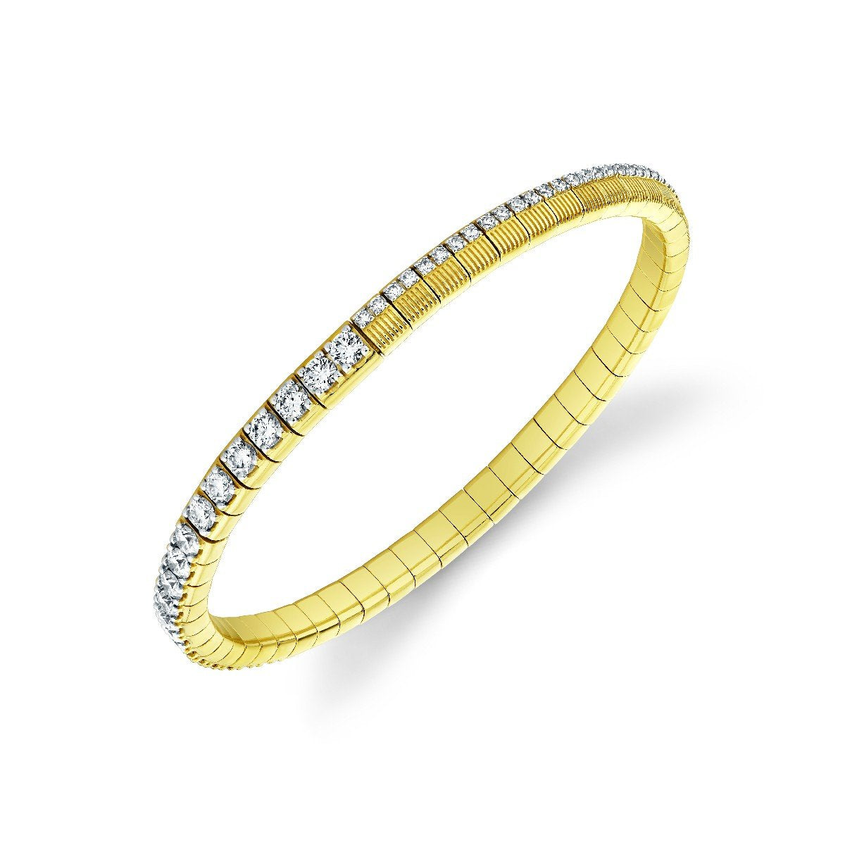 Strie Gold And Diamond Stretch Bracelet