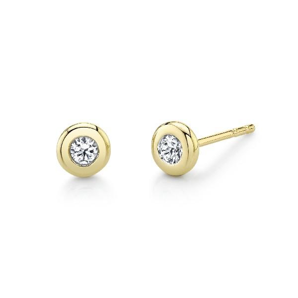 Bezel Set White Sapphire Studs