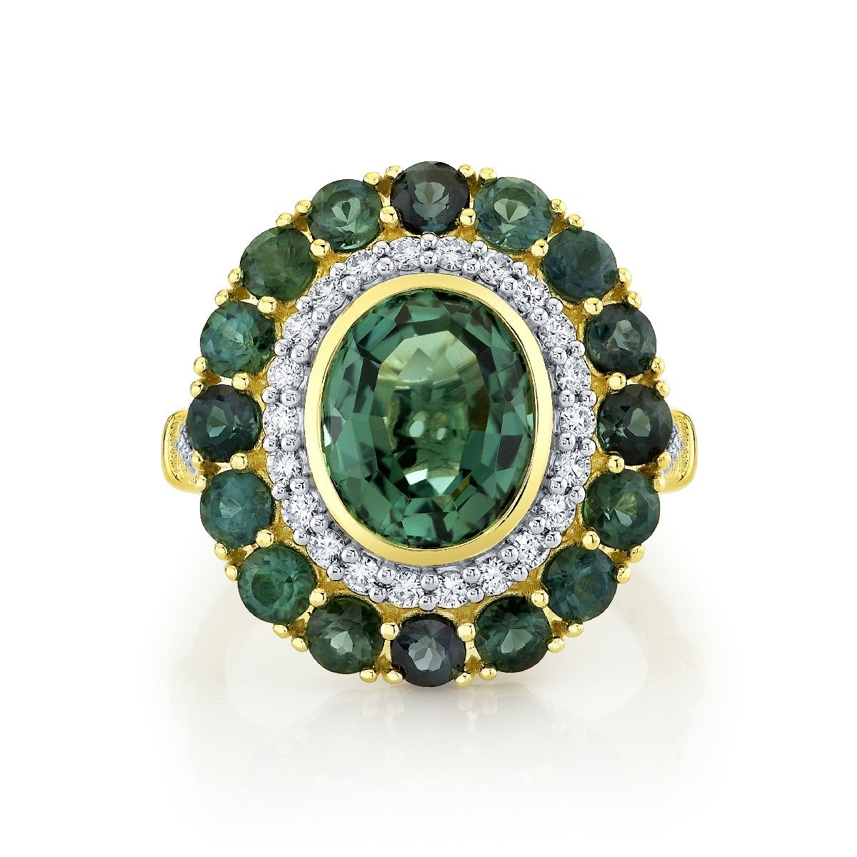 Green Tourmaline And Diamond Ring