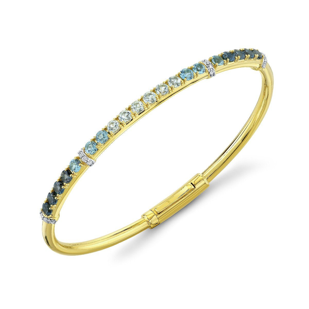 Ombre Blue Topaz Bracelet With Diamonds