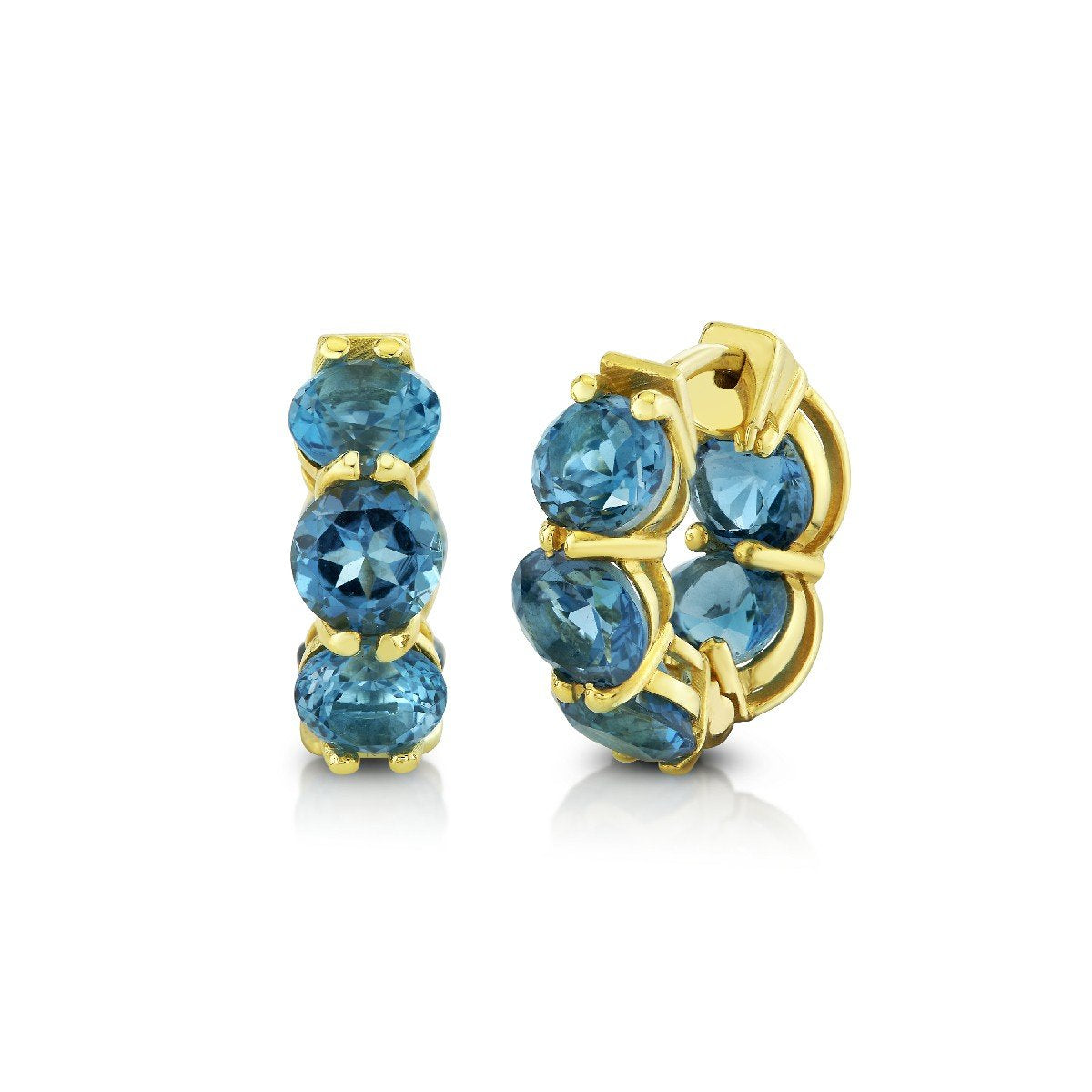 14mm London Blue Topaz Inside Out Hoops