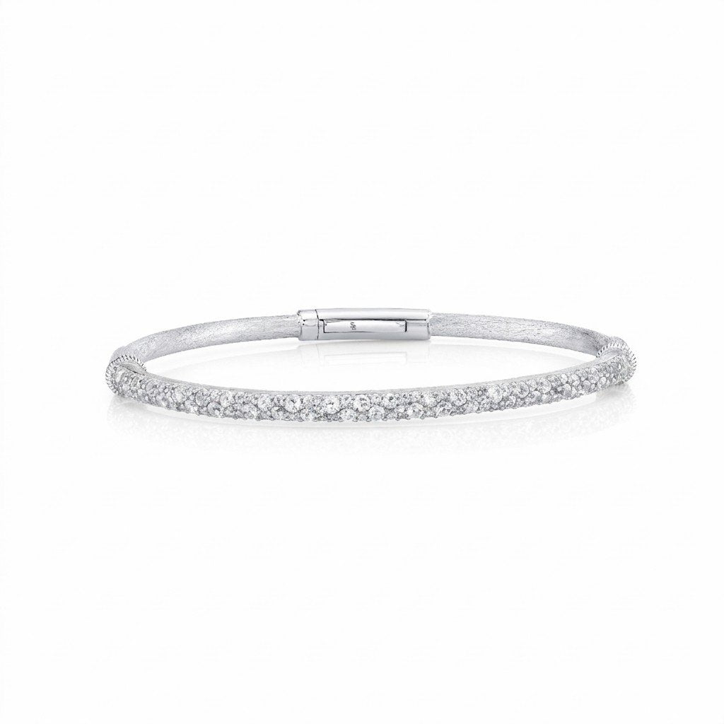White Topaz Pave Sterling Silver Bracelet