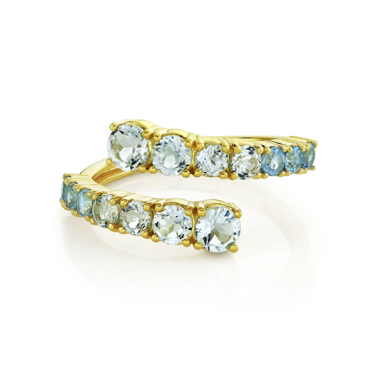 Ombre Blue Topaz Bypass Ring