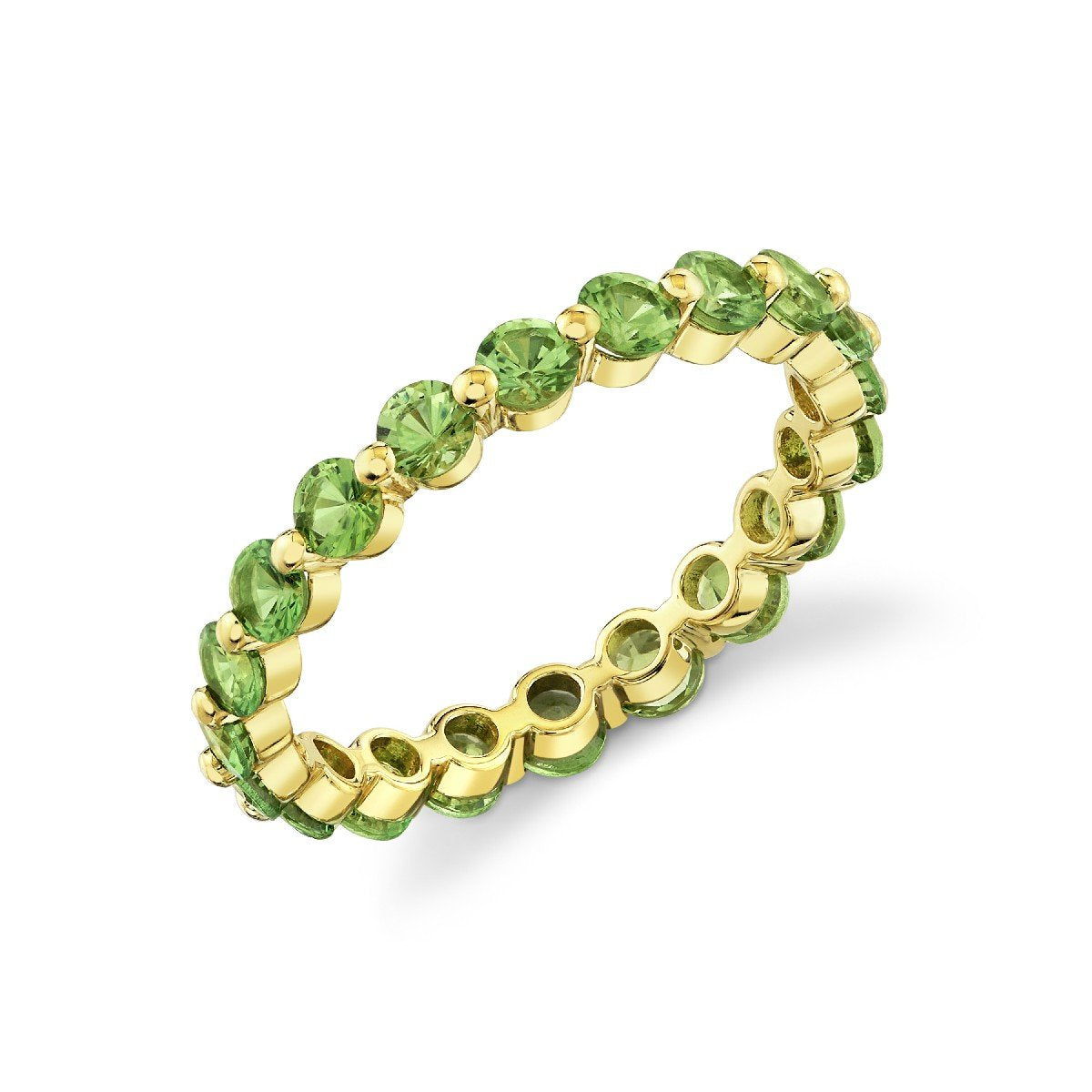 Light Tsavorite Eternity Band With Prong Spacers
