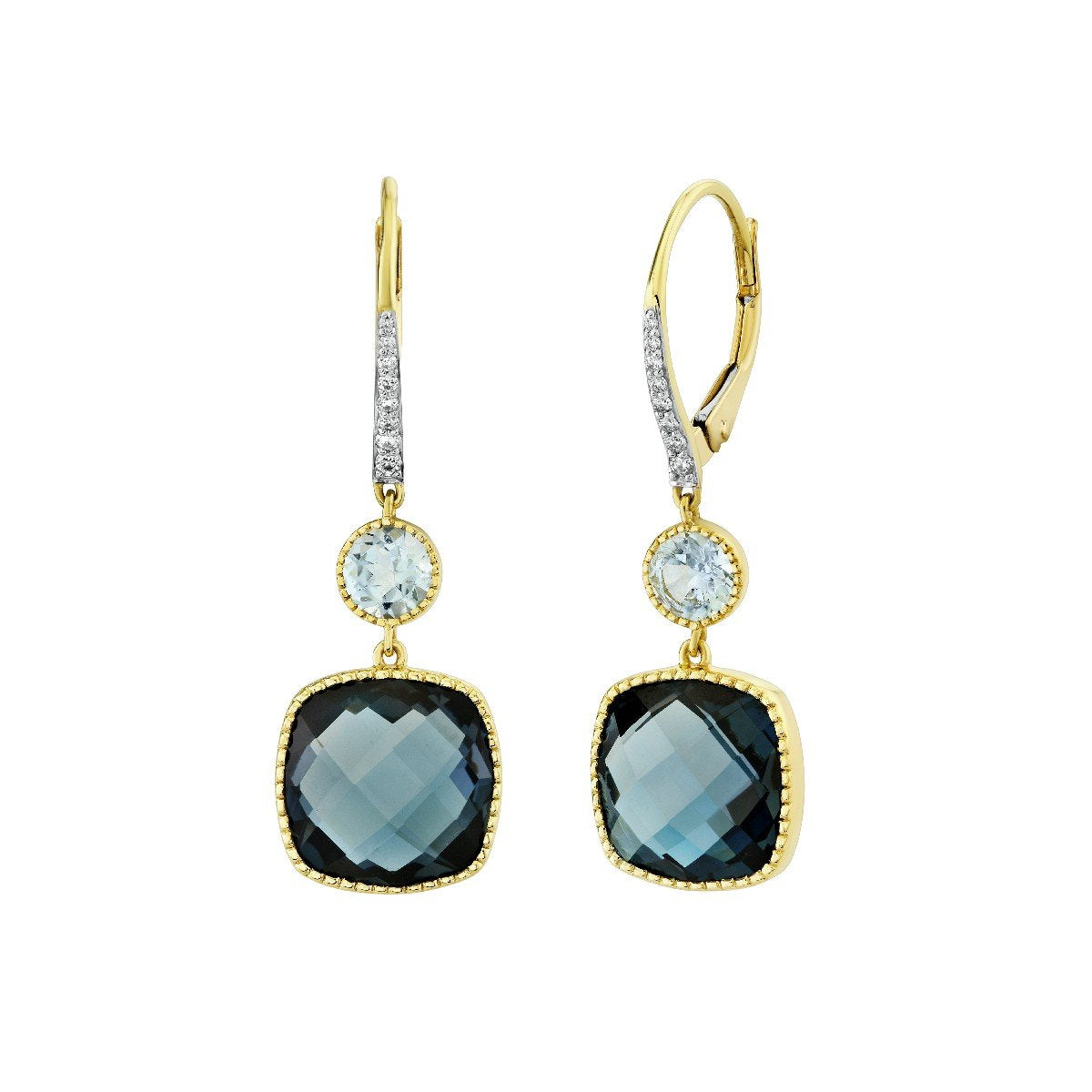 London Blue and Sky Blue Topaz Drop Earrings