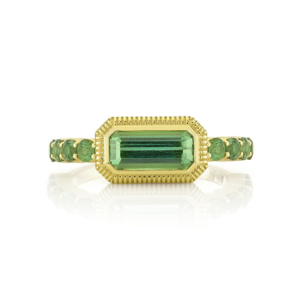 Green Tourmaline Bezel Set Band