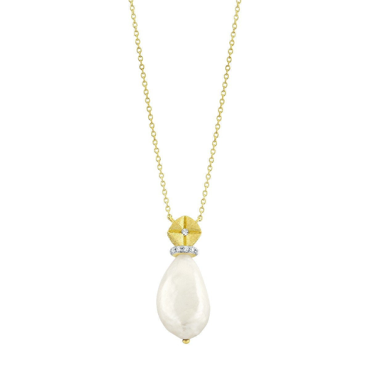 Baroque Pearl And Diamond Pendant