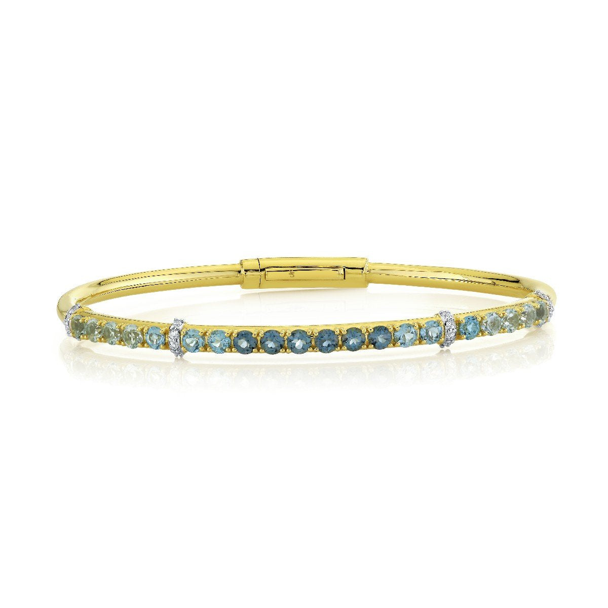 Ombre Blue Topaz Bracelet With Diamonds