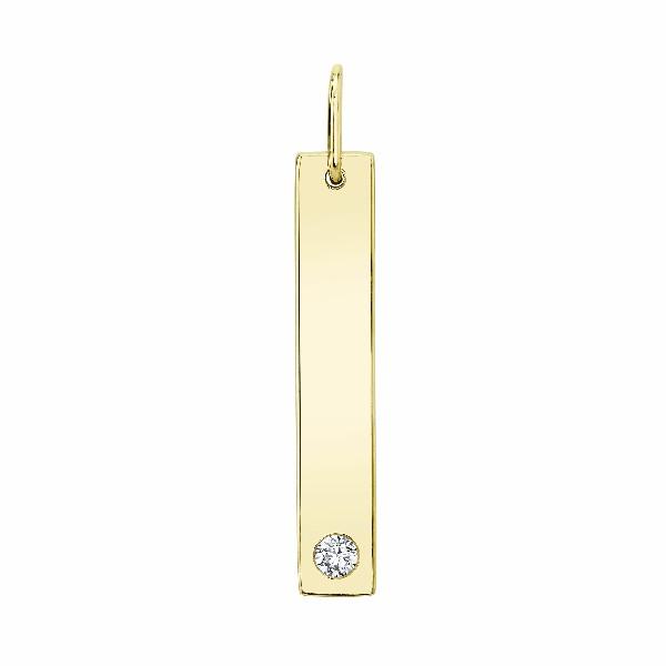 Hi-Polish Pendant With Bezel Set Diamond