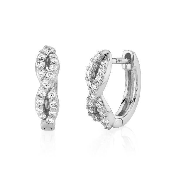 Braided 11mm Diamond Huggies