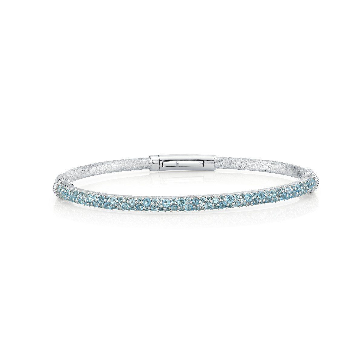 Swiss Blue Topaz Pave Sterling Silver Bracelet