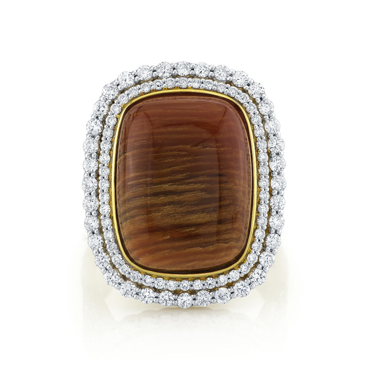 Wood Opal and Diamond Ring