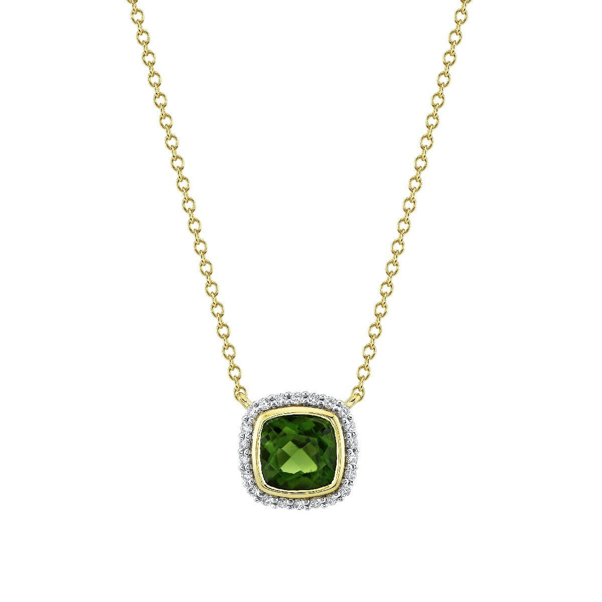 Green Chrome Pendant With Diamonds