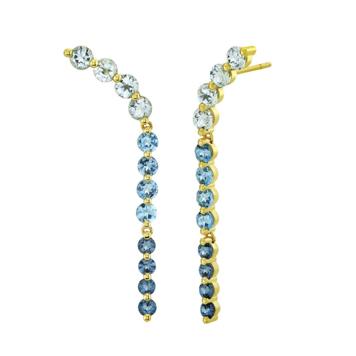 Graduated Blue Topaz Earrings