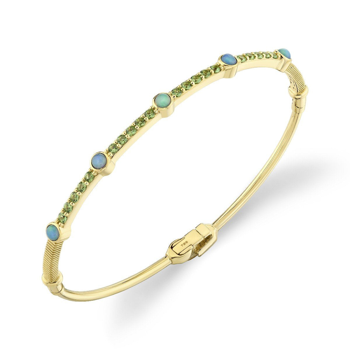 Tsavorite And Ethiopian Opal Bracelet