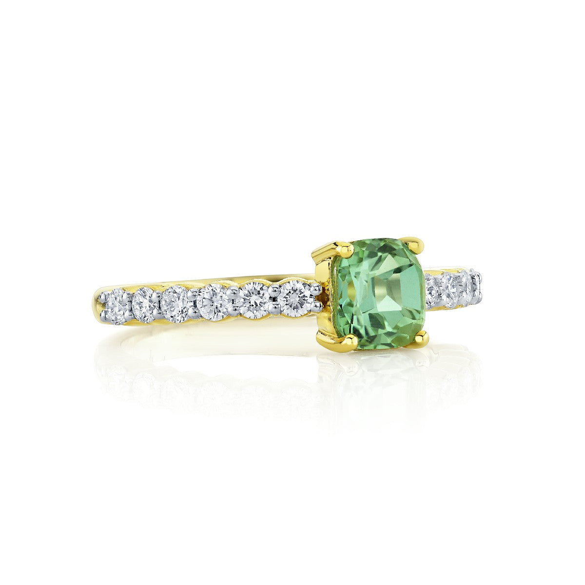 Green Tourmaline And Diamond Ring