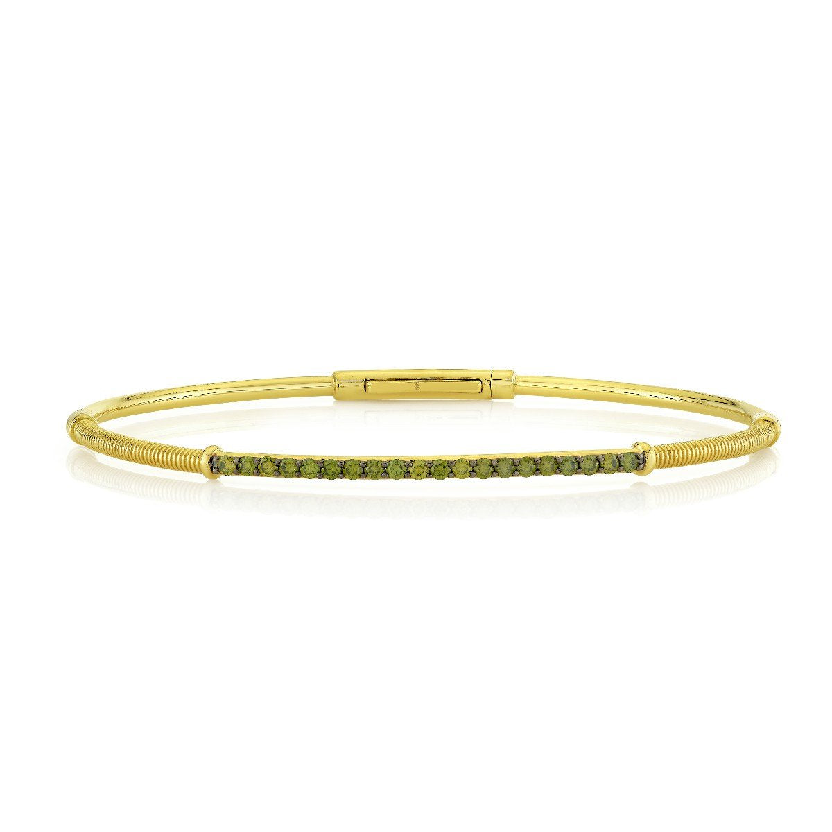 Green Diamond And Strie Bracelet