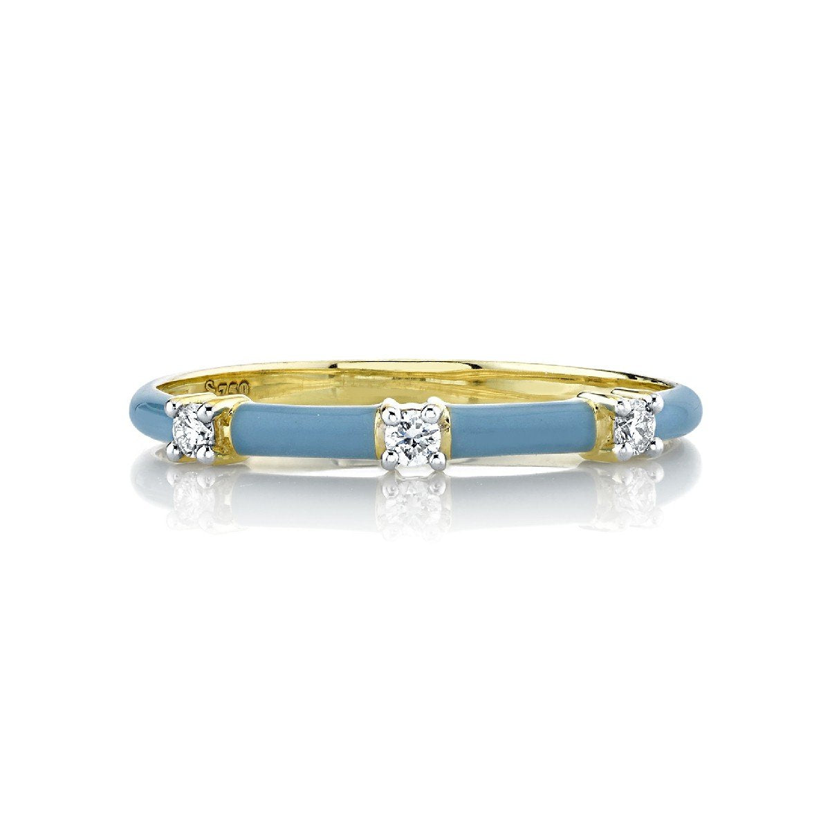 Denim Blue Enamel And Diamond Band