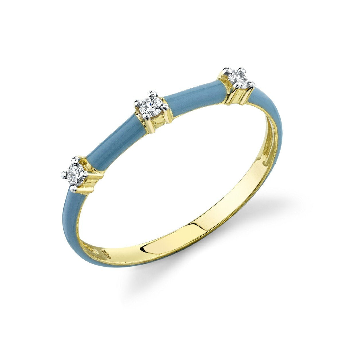 Denim Blue Enamel And Diamond Band