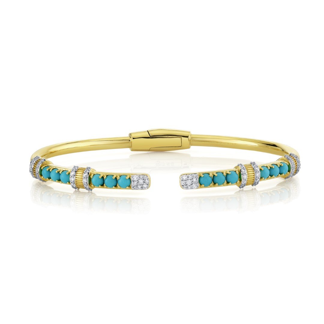 Turquoise And Diamond Bracelet