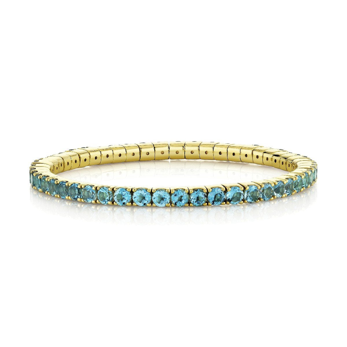 Stretch 3.5mm Swiss Blue Topaz Tennis Bracelet