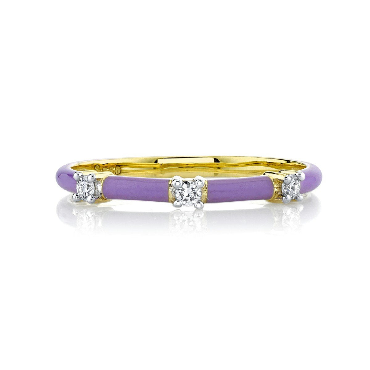 Lavender Enamel And Diamond Band