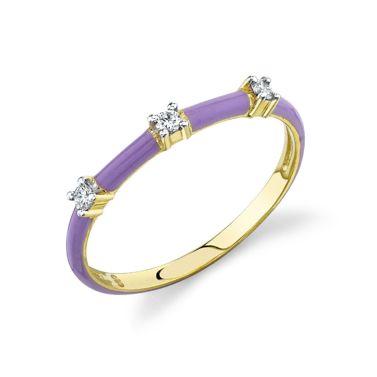 Lavender Enamel And Diamond Band