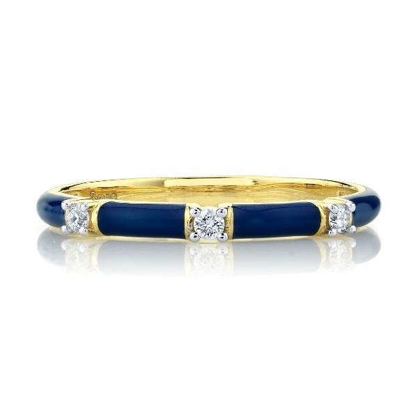 Blue Enamel And Diamond Band