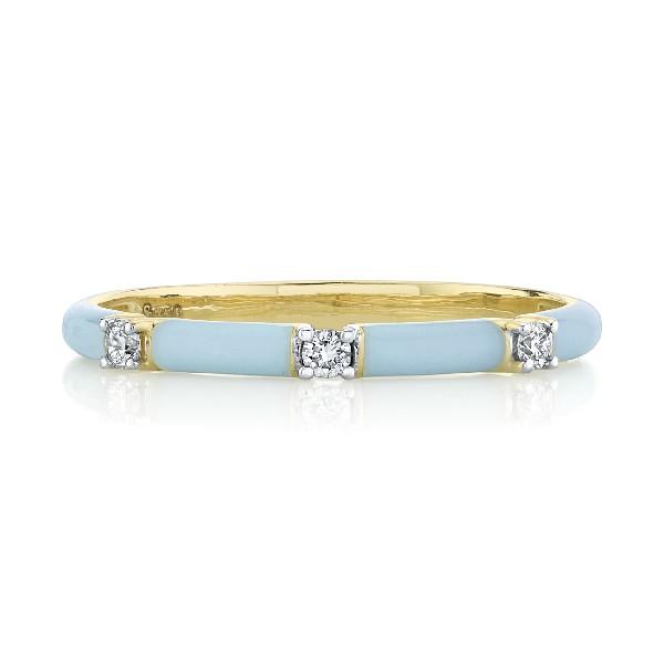 Light Blue Enamel And Diamond Band