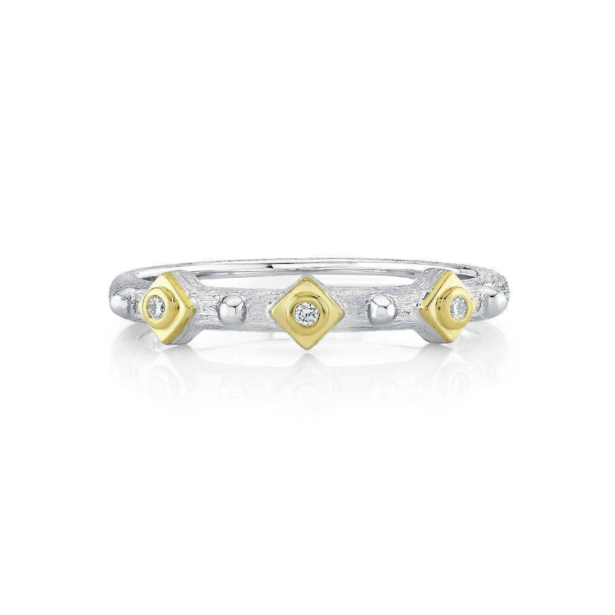 Bezel Set Diamond Mix Metal Band