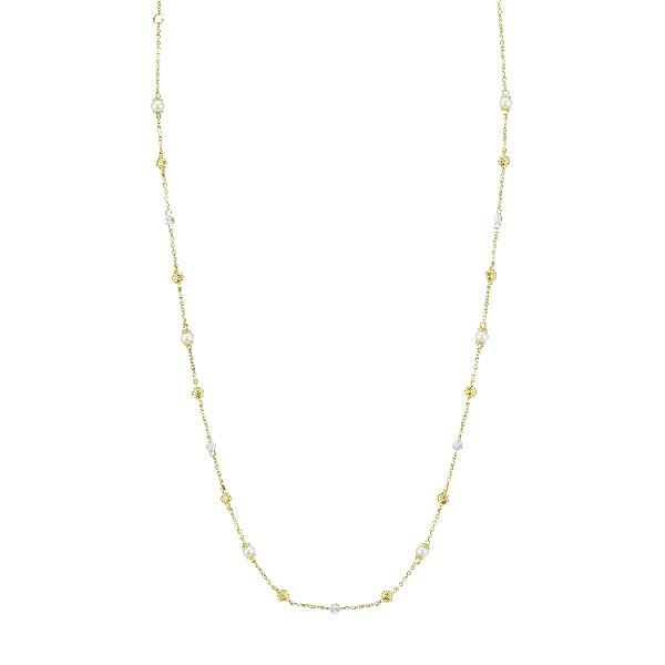 Pearl And Rose Cut Diamond Necklace