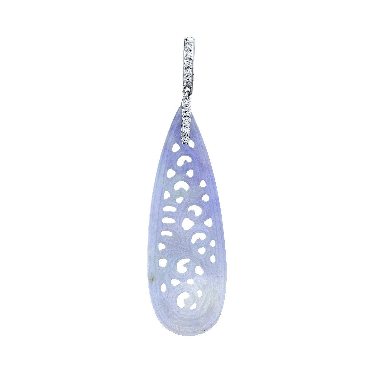 Lavender Jade Pendant With Diamonds