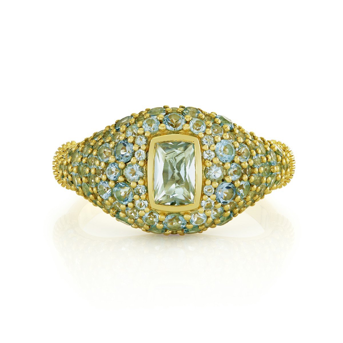 Blue Topaz Signet Ring