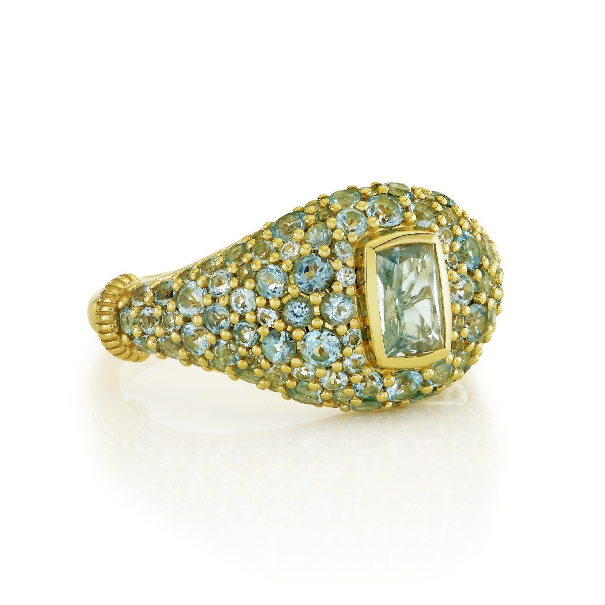 Blue Topaz Signet Ring