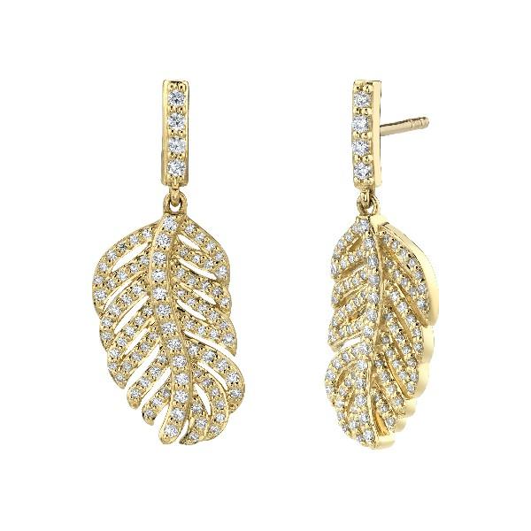 Petite Diamond Feather Earrings