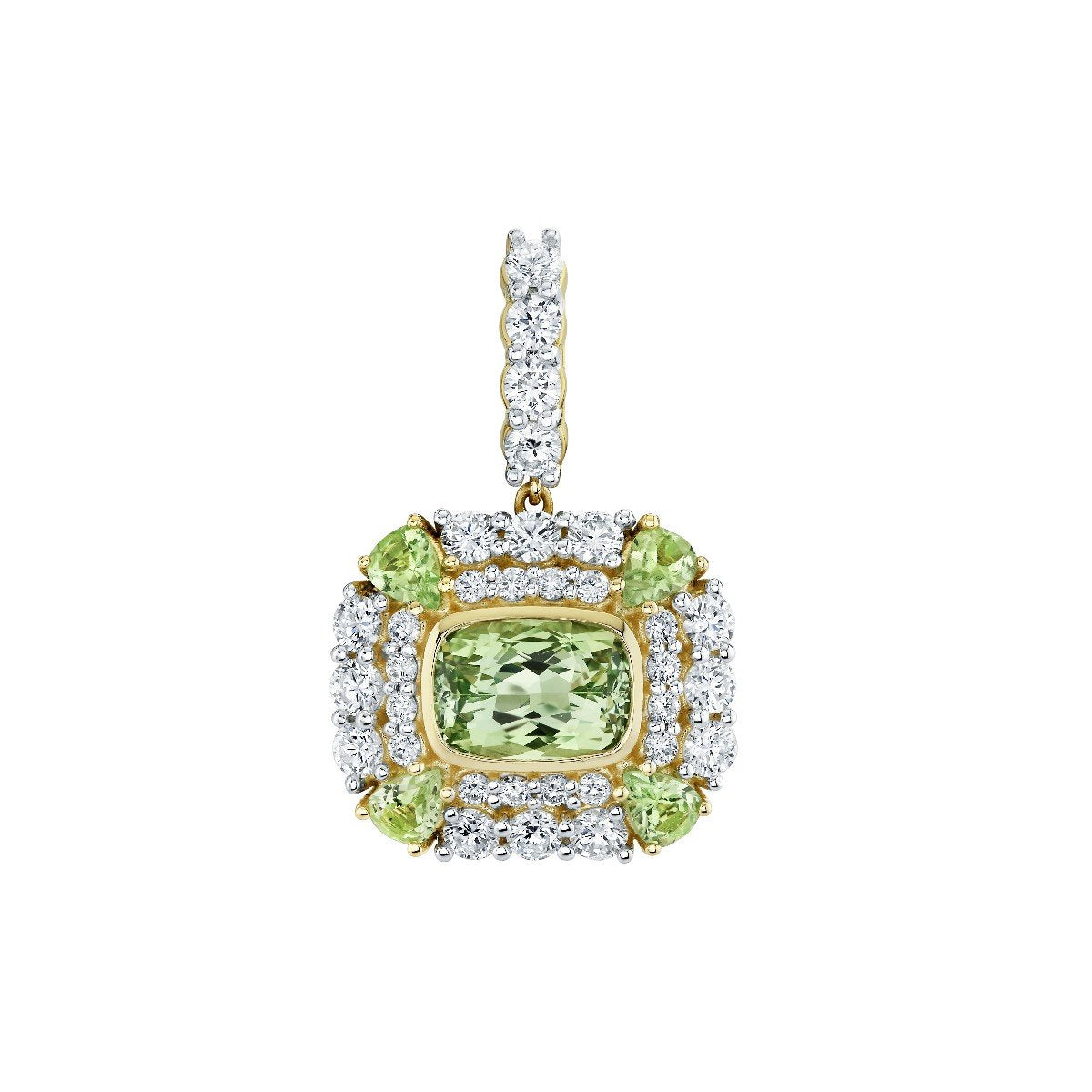 Merelani Mint Garnet And Diamond Pendant