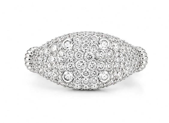 Sterling Silver White Topaz Signet Ring